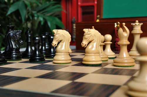 Library Imperial Collector Series Chess Set, Box & Board Combination - Ebony - Picture 11 of 12