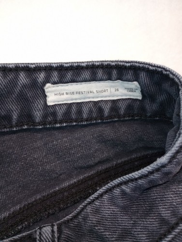 PACSUN jean shorts size 26 black distressed high rise women's booty stretch - Picture 5 of 10