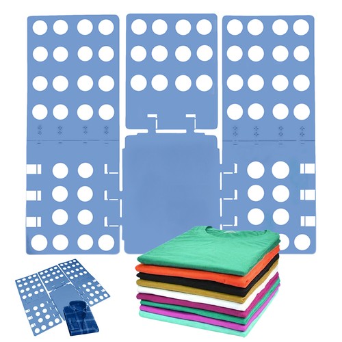 Camisa para Adultos Plegable Tablero de Lavandería Prendas para el torso Ropa Carpeta Rápida Tablero Organizador Azul - Imagen 5 de 12