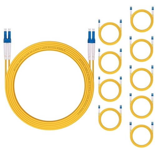 OS2 LC to LC Fiber Cable 10-Pack, 5M Single Mode Jumper - Effortless Networking - Picture 3 of 8
