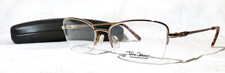 Marchon Tres Jolie NEW Eyewear Half rim Golden brown metal eyeglass frame