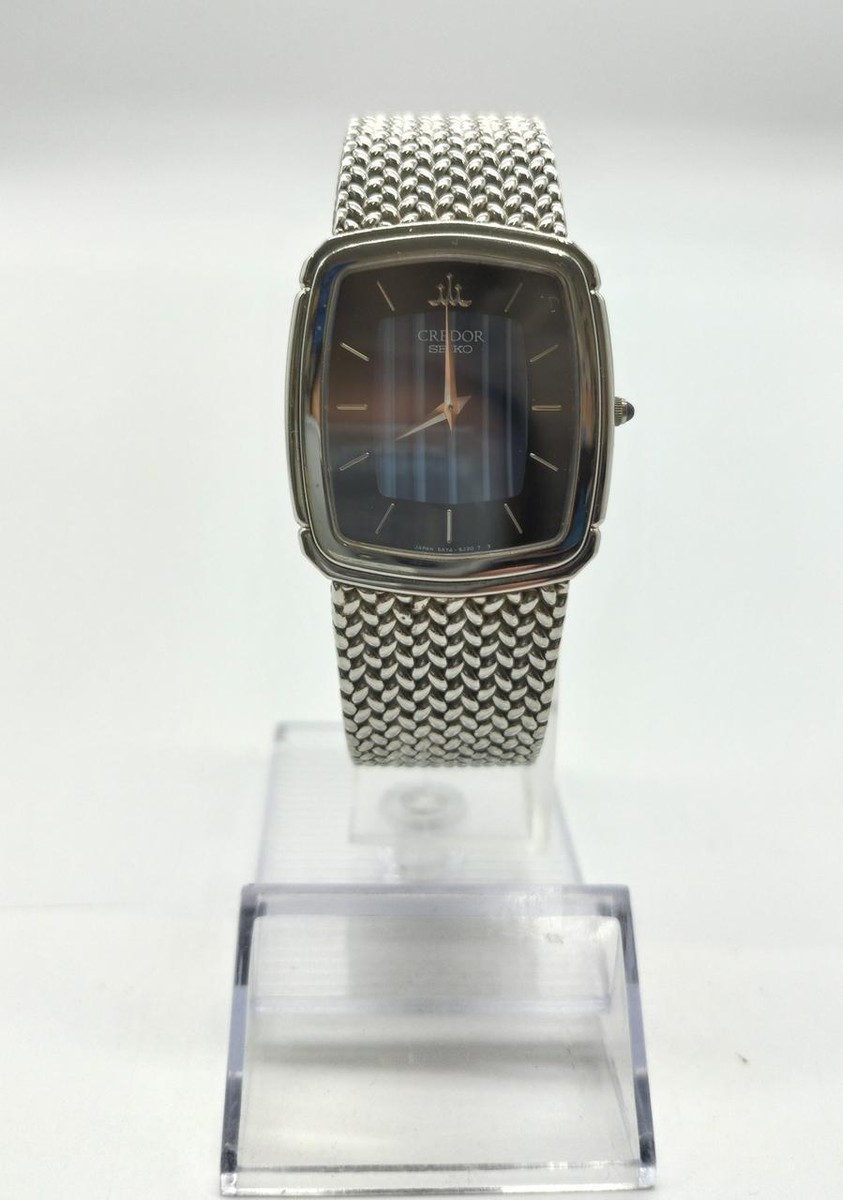 Seiko Credor 5A74-3D30 St.Steel Vintage Blue Silver Quartz Seiko Credor 5A74-3D30 St.Steel Vintage Blue Silver Quartz