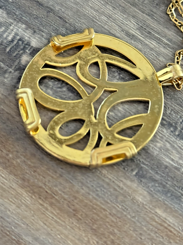 Brighton Christo Vienna Round Necklace In Gold With White/Teal Insert - Picture 13 of 14