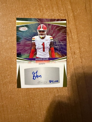 2025 Sage High Series Football - Glendon Miller - Gold Auto #d /100 - 第 1/4 張圖片