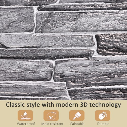 10pcs (53sqft) 3D PVC Wall Panels for Interior Decor: Perfect for Kitchen - Picture 6 of 8