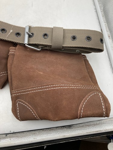 AWP Suede Leather Tool Apron Adjustable Web Belt up to 50" Quick Release New - Picture 2 of 7
