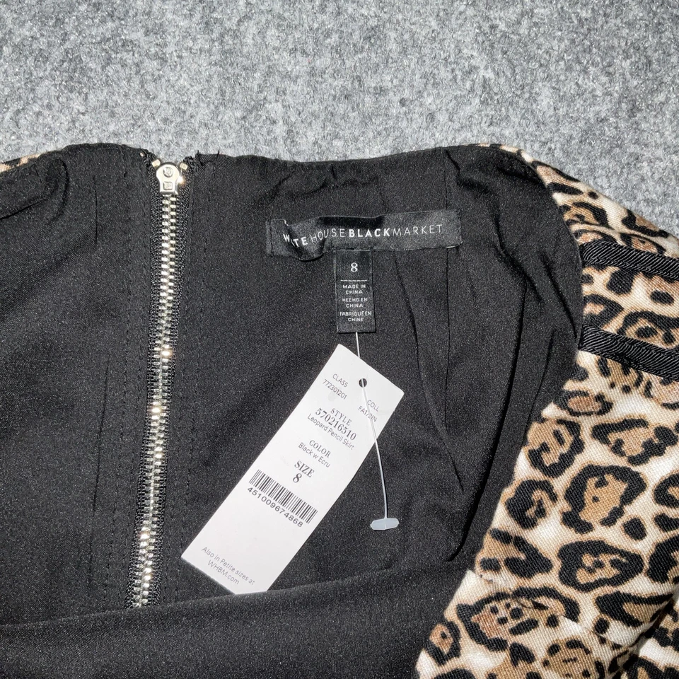 Falda Casa Blanca Mercado Negro Mujer Talla 8 Negra Jaguar Fiesta Fecha de Negocio Foto 2 de 4