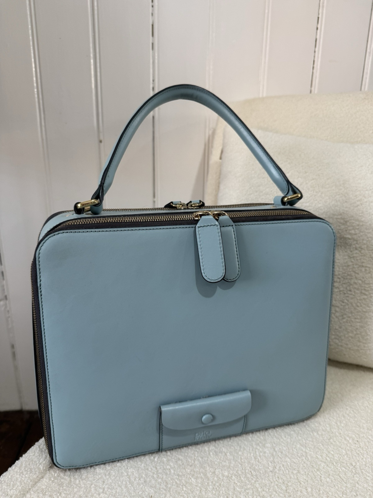 Orla Kiely Embossed Leather Bethan Bag Turquoise image 3