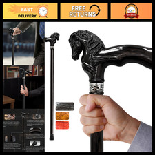 Hand-Carved Wooden Walking Cane, Stylish High-End Horse Design for Men Women