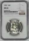 1957 Franklin Half Dollar Coin NGC MS 63