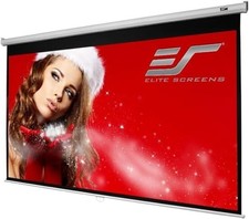 100 Inch Manual Pull Down Projector Screen, 16:9, White, Wall/Ceiling Mount