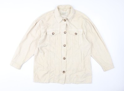 Stradivarius Beige Cord Unisex Jacke Größe S