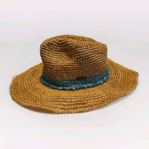 WALLAROO HAT COMPANY Women’s Tahiti Cowboy W/Turquoise Bead Trim Natural Raffia - Picture 3 of 14