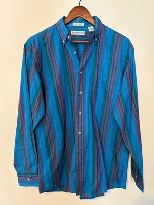 Vintage 80s/ 90s Striped Button Up Men s Size Large Steeple Chase