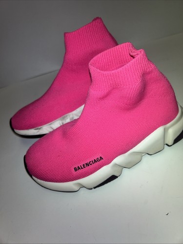 Balenciaga Speed Sneaker Kids 'Fluo Pink' Size 25-26 Excellent Cond W Box!!! - Picture 3 of 8