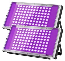 100W LED Black Light 385nm UV Flood Light IP66 Waterproof for Party Decor 2Pk