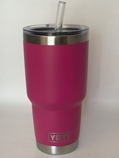 30 Oz Yeti Tumbler Pink with Straw, 8  