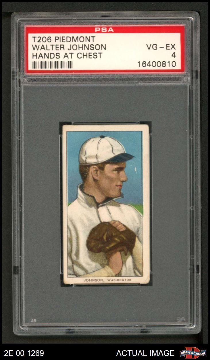 1909 T206 Walter Johnson Hands at Chest Senators HOF VARIATION PSA 4 - VG/EX