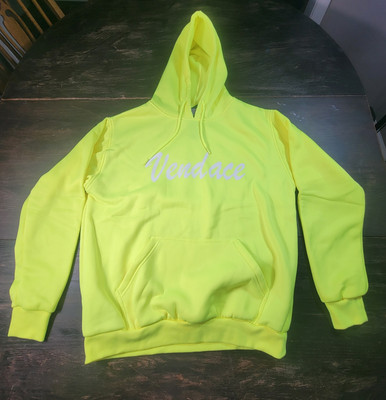 Vendace Men's Safety First Bright Yellow Hoodie Size Medium