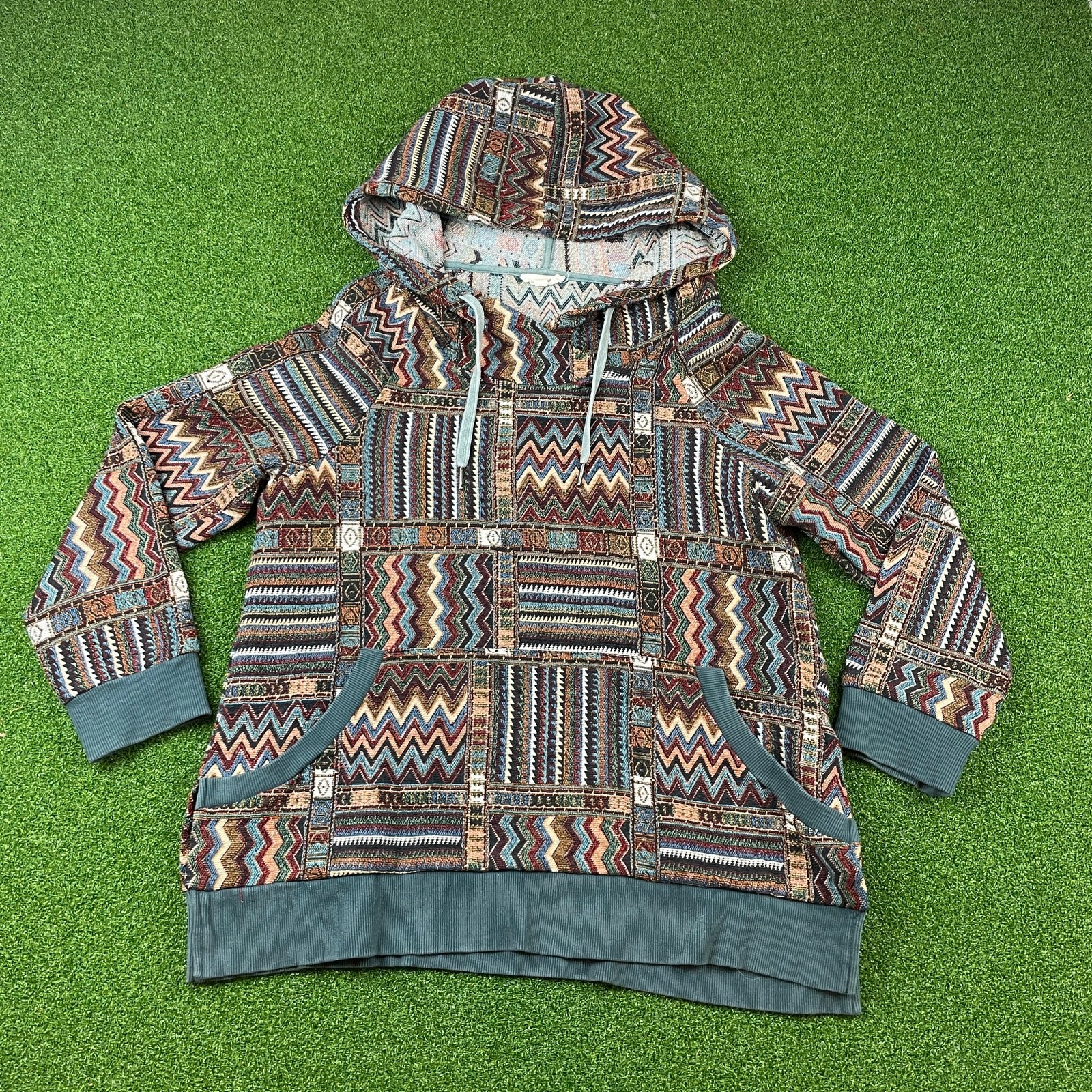 Vintage Oddi Brown Patchwork Pullover Sweatshirt … - image 1