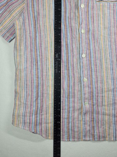 32 Bar Blues Leinen Hemd Herren L bunt gestreift Beach Resort Hawaii Freizeit - Bild 6 von 10