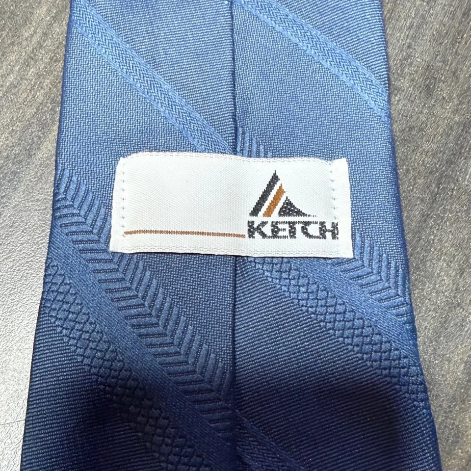 Corbata a Rayas Azul Ketch Negocios Informal Profesional Ropa Profesional Foto 2 de 2