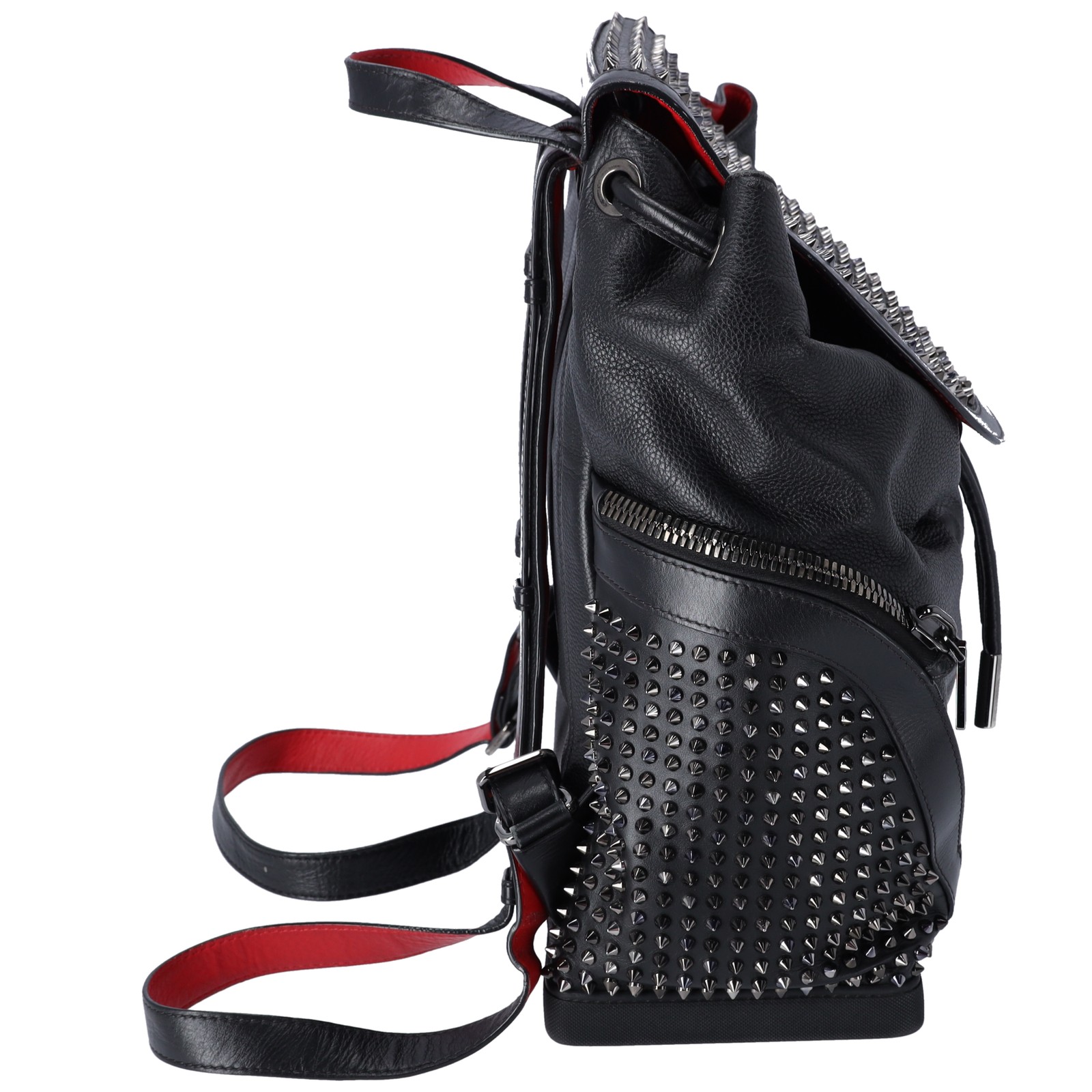 Christian Louboutin Explorafunk Backpack Black Red Leather Studded image 4