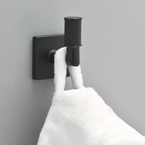 Gancho de toalla individual Averland accesorio de accesorios de baño en negro mate - Imagen 4 de 7