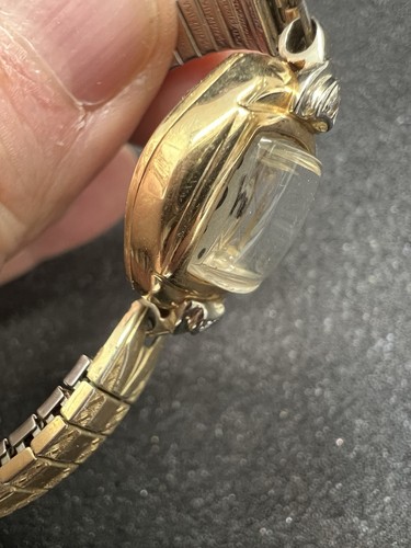 Monarch Mid Century 14 K / Diamanten Damen Armbanduhr Art Deco Zifferblatt - Bild 10 von 10