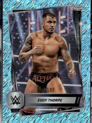 2025 Topps Chrome WWE #108 Eddy Thorpe Aqua Shimmer Refractor #/199