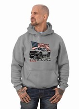 2023-25 Ford Raptor R F150 Truck Patriotic Flag Design Grey Hoodie Sweatshirt