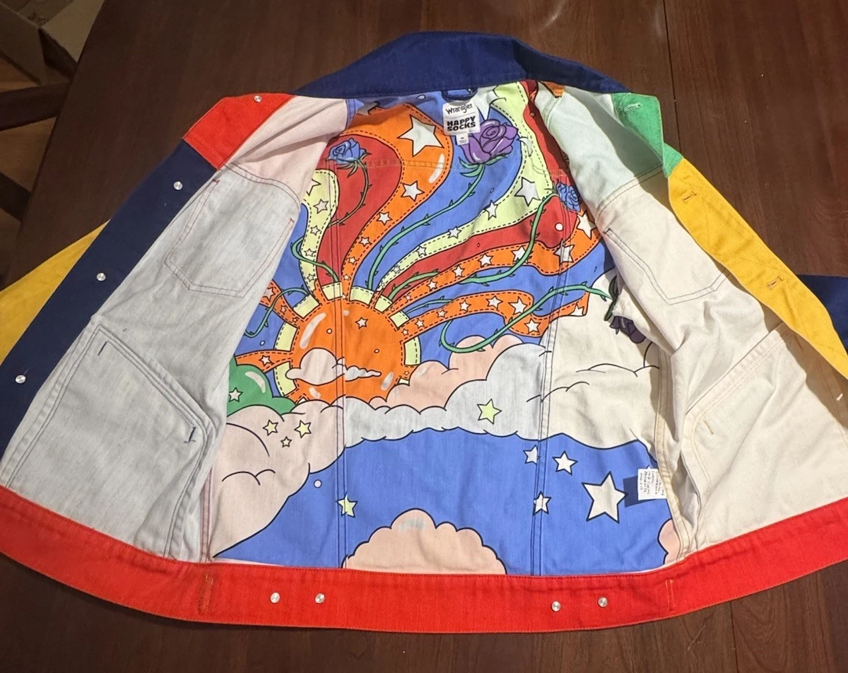 Men’s Wrangler jean jacket Medium - Happy Socks Collab Sample image 4