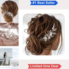 Wedding Hair Comb Pearl Crystal Rhinestone Silver Alloy Wire Bridal Hairpiece
