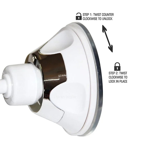 Fogless Makeup Mirror with Holder Suction Cup 360 Rotation Shower Shave round Mi - Picture 6 of 8