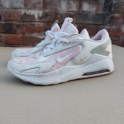nike white & pink air max bolt trainers