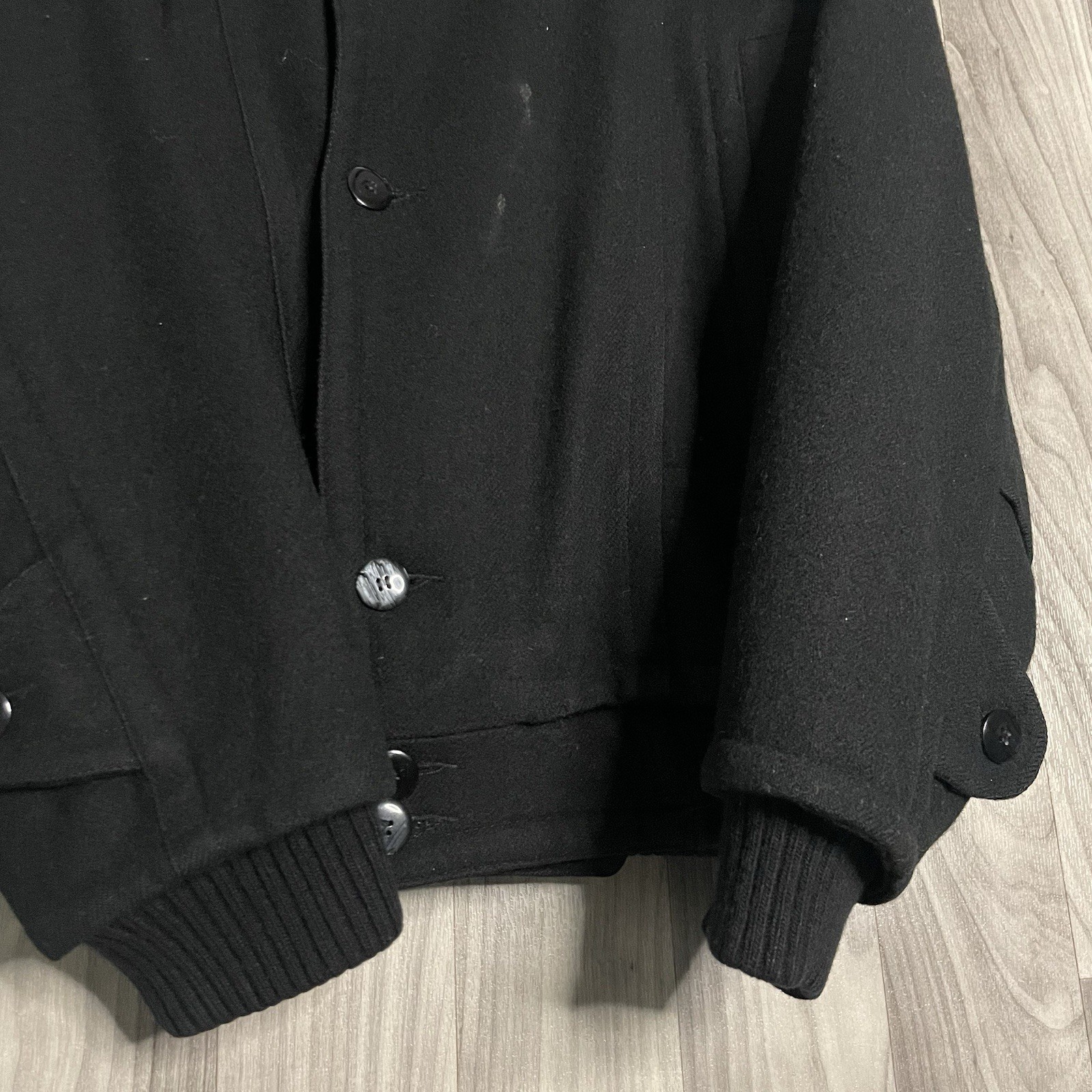 Vintage Hugo Boss Wool Bomber Jacket Black Rare Sz 48 image 3