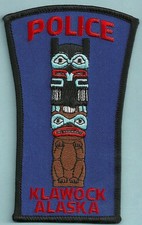 KLAWOCK ALASKA POLICE SHOULDER PATCH TOTEM POLE