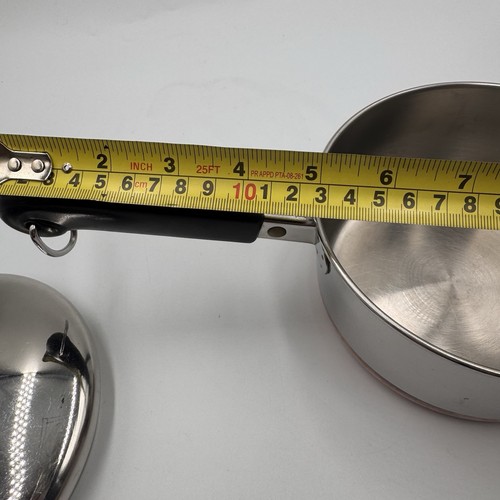 VTG Revere Ware 1801 Copper Clad Stainless Steel 1 Qt-94m Saucepan W/Lid USA - Picture 9 of 12