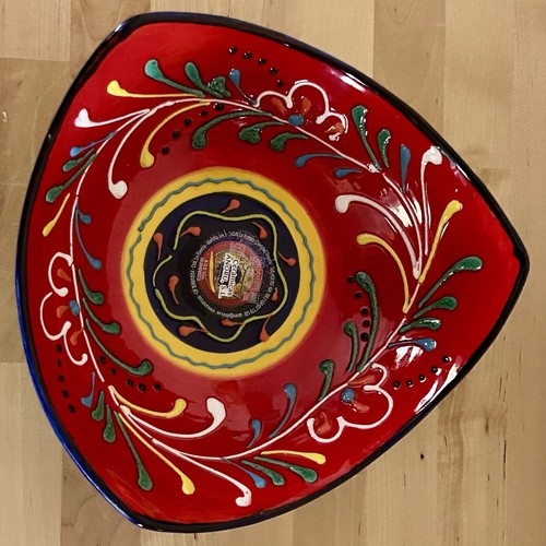 ANORU dreieckige Servierschale rot Keramik Handarbeit handbemalt La Rambla Spanien - Bild 12 von 23