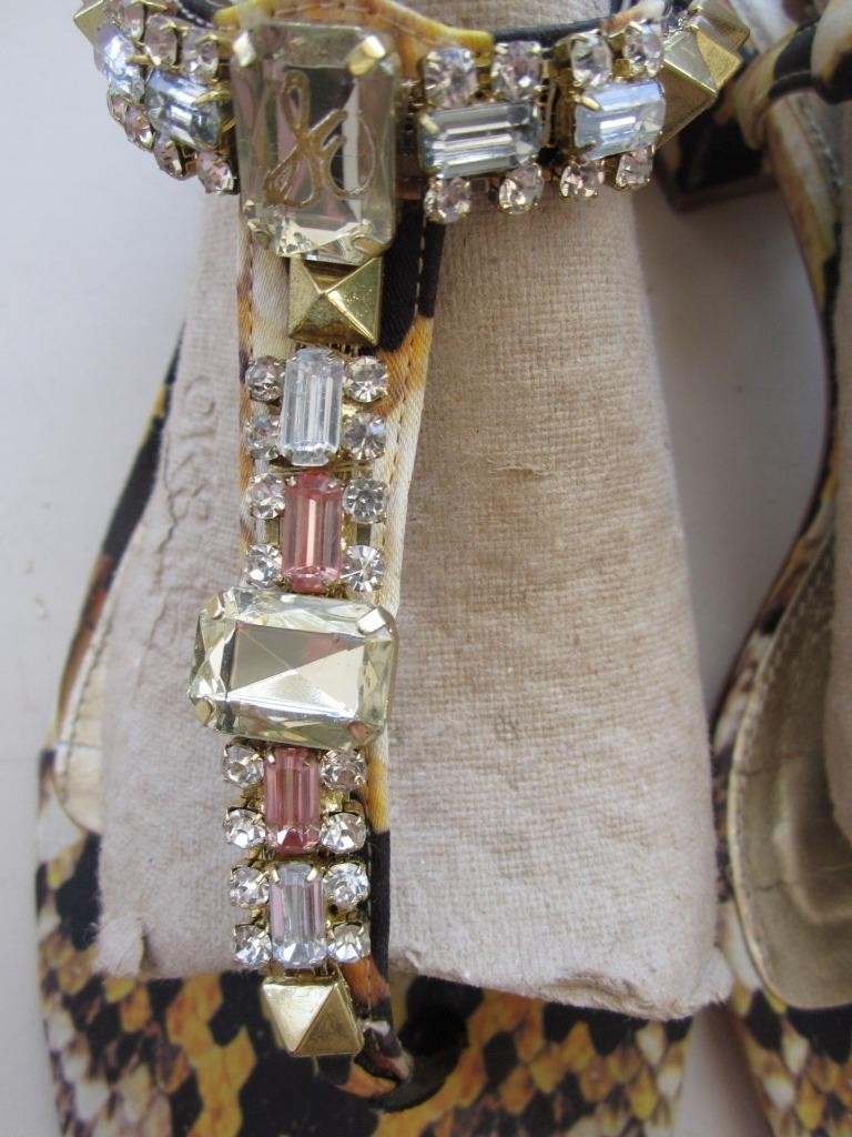 SAM EDELMAN Annalise Python Print Fabric Jeweled … - image 7