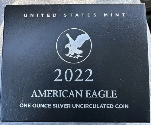 2022-W American Silver Eagle  Uncirculated Dollar$1 Box COA US Mint Bullion coin