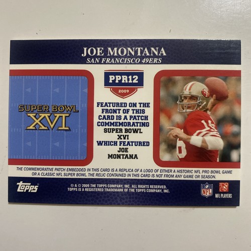 2009 Topps Postseason Patches #PPR12 Joe Montana San Francisco 49ers QB SB ~ MT - Picture 3 of 4