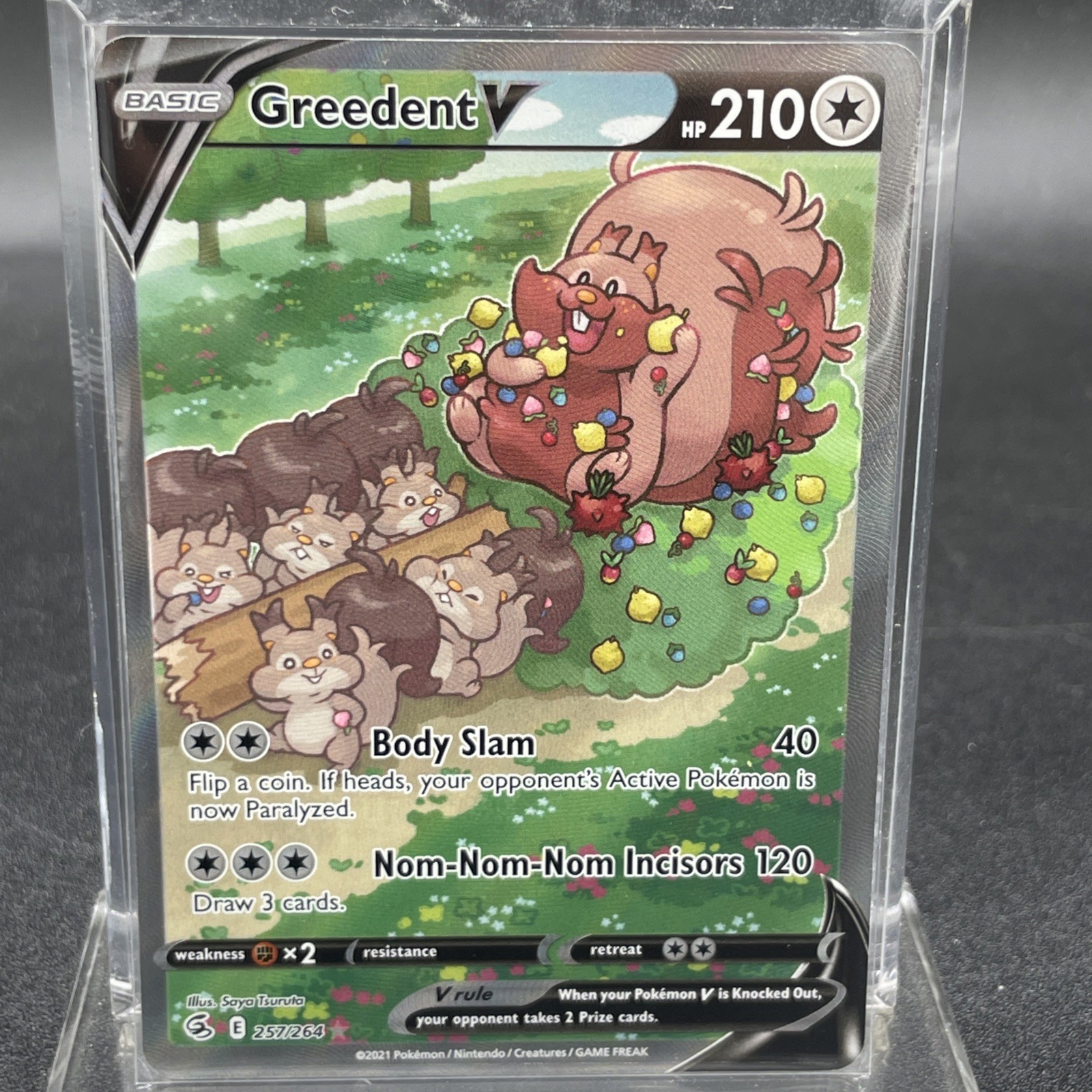 Greedent V (Alternate Full Art) Ultra Rare SWSH08: Fusion Strike 257/264 NM