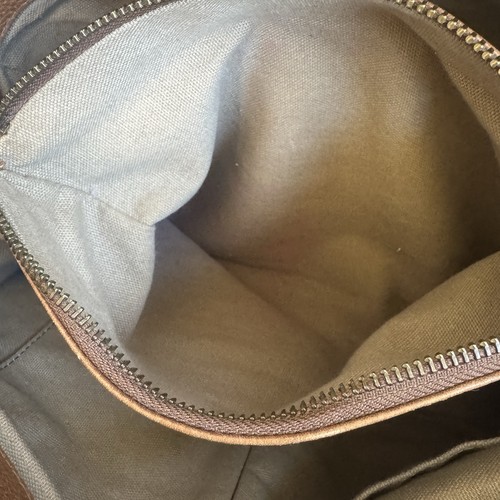 Bolso de Hombro Frye Meadow Shopper Bolso de Cuero Marrón Doble Correa Detalle Tejido - Imagen 9 de 17