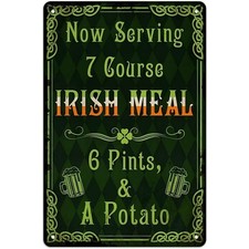 Vintage Irish Pub St. Patrick's Day Tin Metal Signs Home D cor 8x12