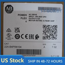 Allen-Bradley 22A-B4P5N104 Sealed PowerFlex 4 240V 3P 1HP AC Drive US Free Tax