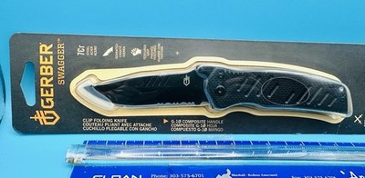 GERBER SWAGGER FOLDING POCKET KNIFE ~ BLACK  7Cr17Mov Combo BLADE ~ 31-004099