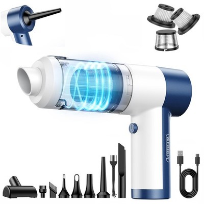 Car Vacuum Cleaner Cordless, 4 in 1 Portable Blue White 