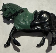 RARE VINTAGE LEAD HORSE FIGURE GREEN BLACK MADE ENGLAND