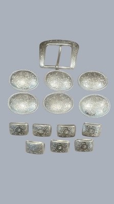 VTG Silver Western Scroll Belt Buckle Concho Lot (14 pcs  display picture 3